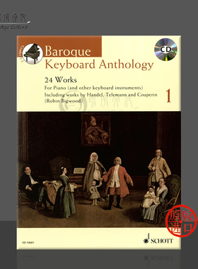 巴洛克键盘作品选 24首作品 卷一 附CD 德国朔特原版进口乐谱书 Baroque Keyboard Anthology Works Vol 1 ED13601