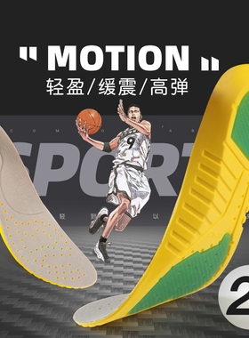 2双装 运动鞋垫男女士加厚篮球减震透气吸汗除臭防臭军训鞋垫冬季