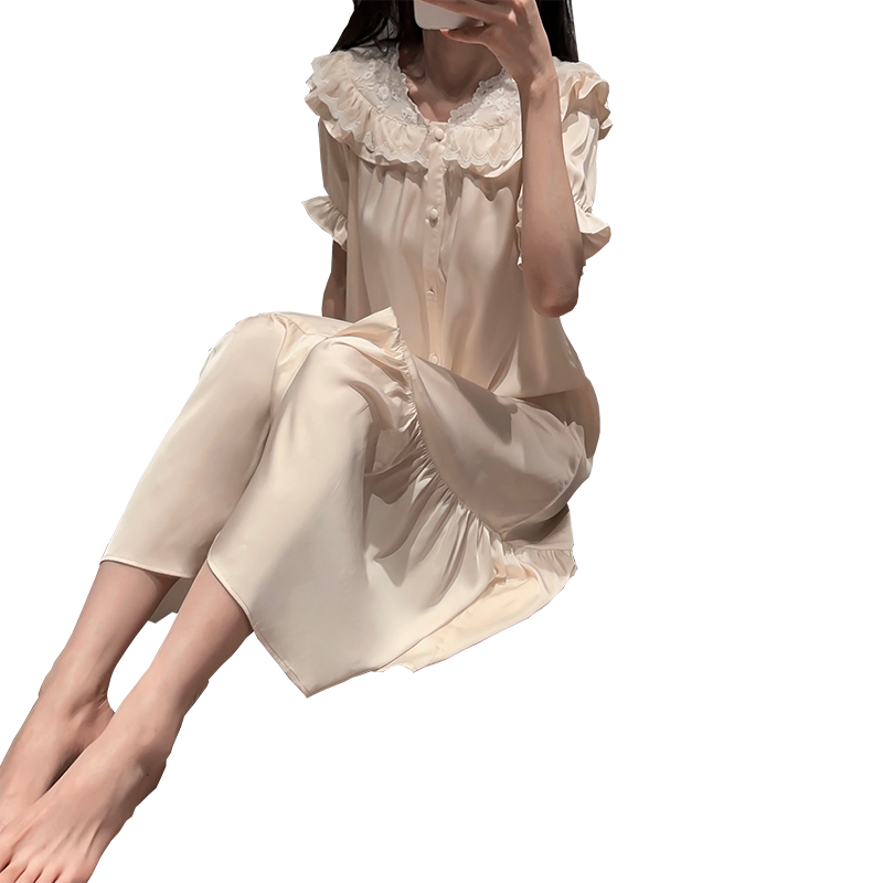 贝心适夏季女缎面冰丝睡裙