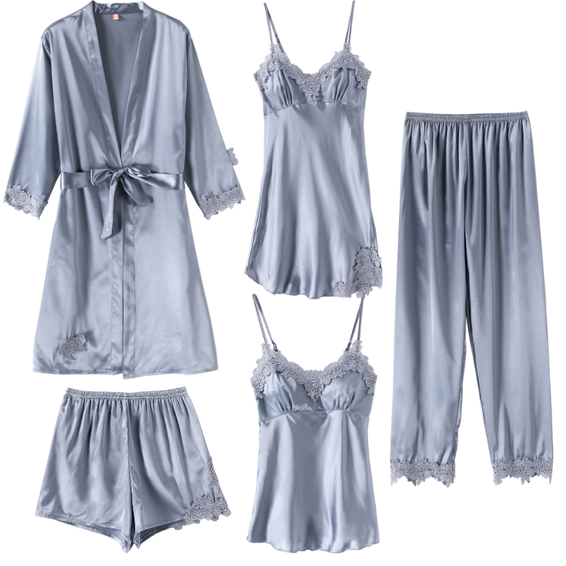 夏季性感仿真丝睡裙吊带家居服