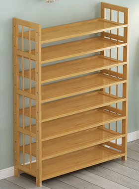 楠竹鞋架子简易多层经济型家用门口宿舍实木客厅收纳置物鞋柜落地