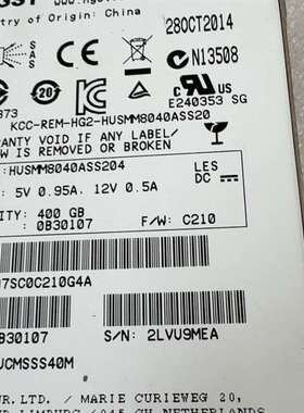 议价HUSMM8040ASS204  400GB SSD适用