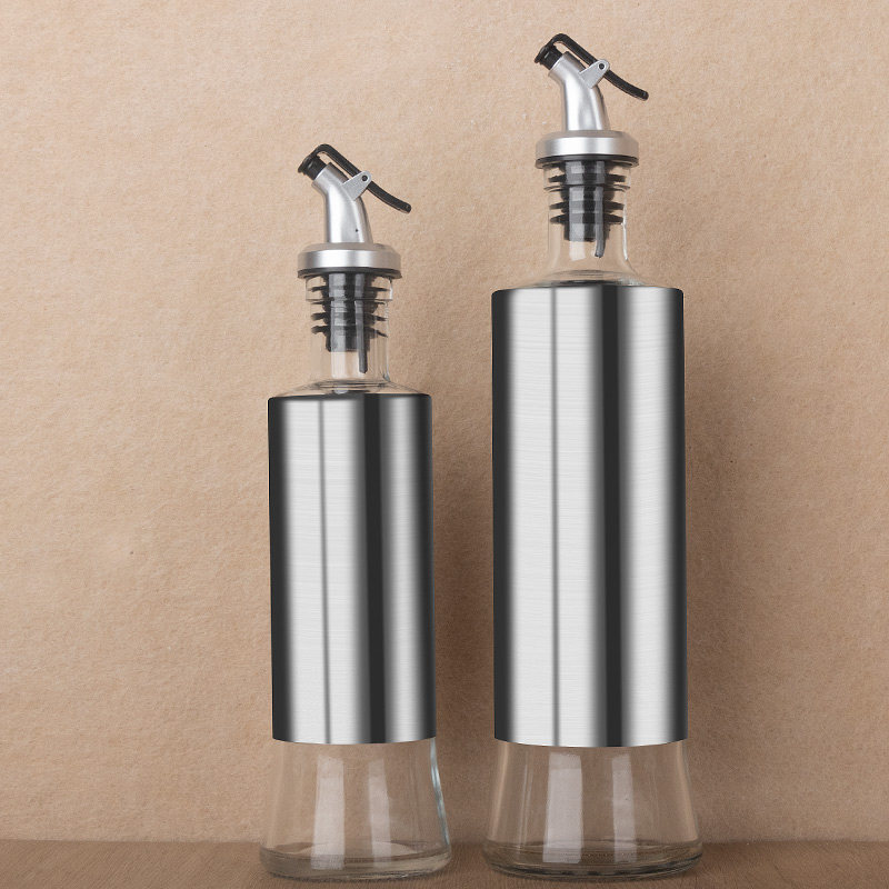 油壶不锈钢玻璃瓶厨房用品调料瓶可控酱油瓶醋料酒瓶家用调味瓶罐