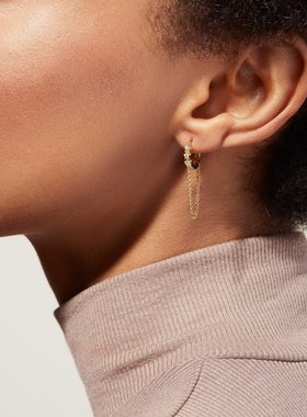 ana luisa|安娜路易莎欧美s925银耳扣简约时尚流苏链条锆石耳环女