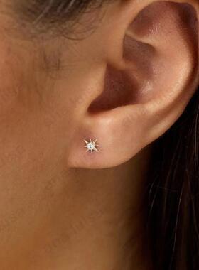ana luisa欧美简约锆石星星耳钉百搭时尚镶钻s925纯银耳钉耳饰女