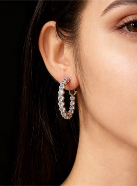 ana luisa安娜路易莎欧美排钻耳环轻奢百搭耳扣女士镶钻大耳圈