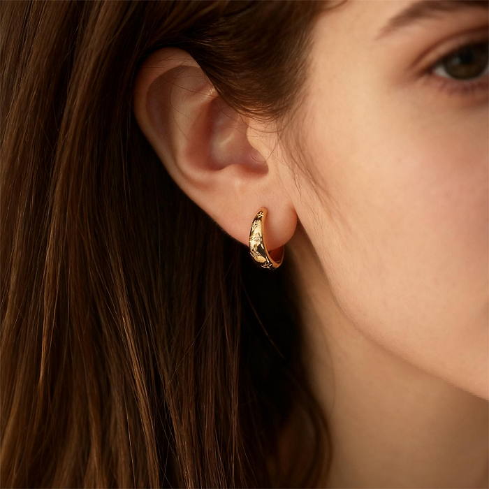 安娜路易莎925银镀18K金星星耳环