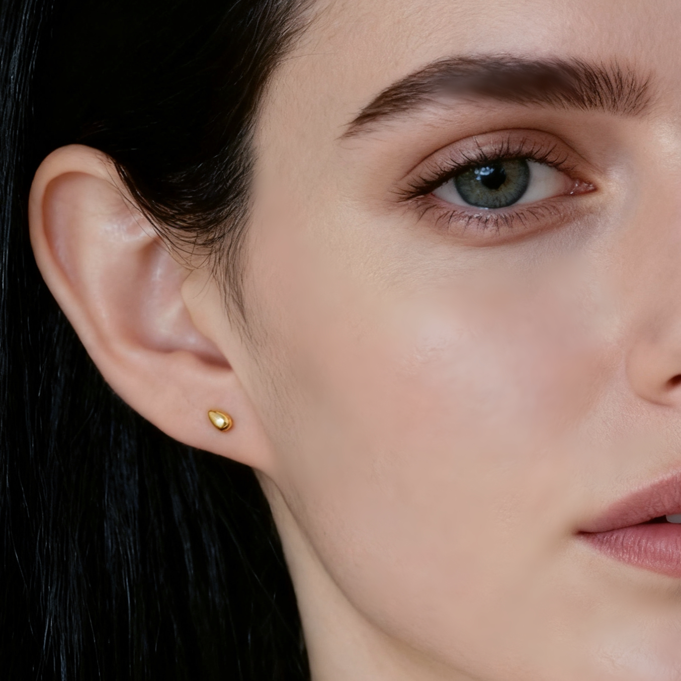 ana luisa欧美简约小巧水滴耳饰S925纯银极简耳钉百搭低调饰品女