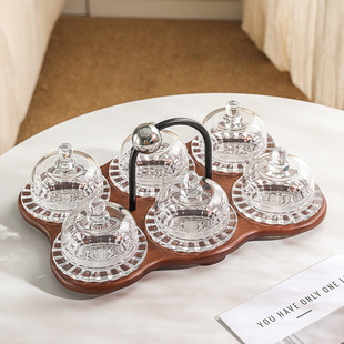 随沐玻璃水果盘客厅茶几家用糖果盒干果盘桌面收纳糖果盘干果盘盒