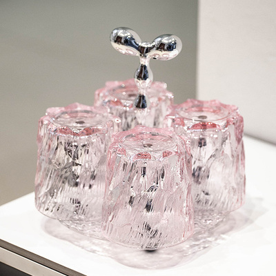 高颜值玻璃杯家用喝水杯客厅待客茶杯倒挂沥水杯架茶桌收纳置物架