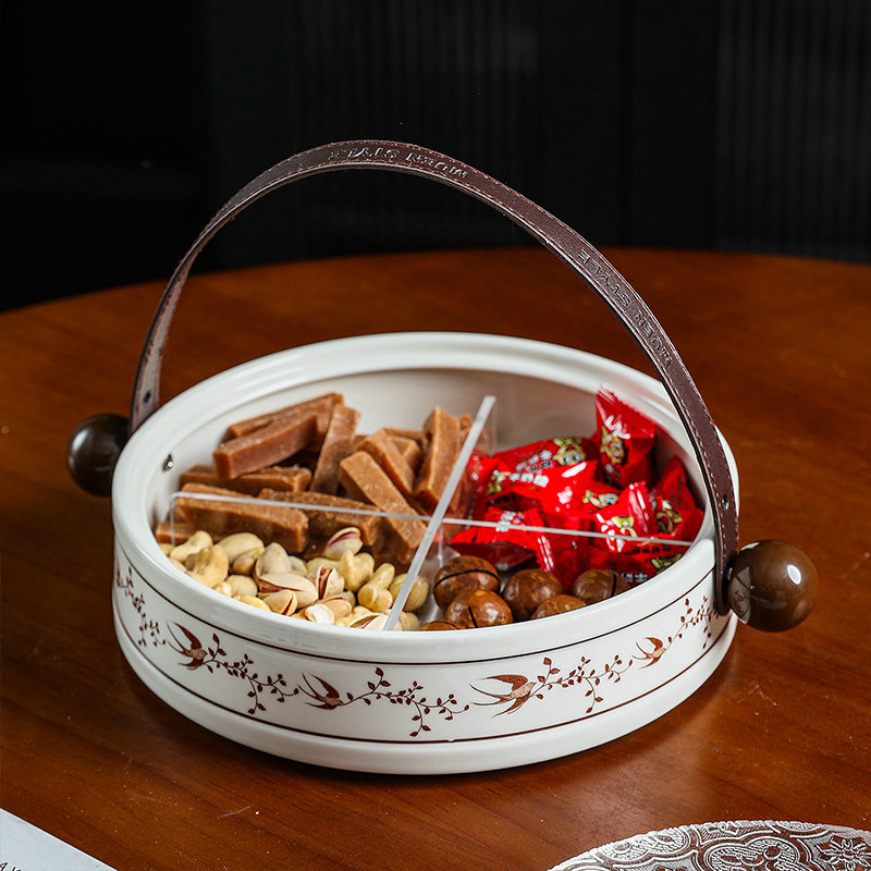 随沐果盘客厅茶几家用零食摆放盘中古风干果收纳盒干果分格盘果篮,餐饮具,果盆/果盘/果篮,淘宝优惠券,粉丝福利购,淘宝优惠卷
