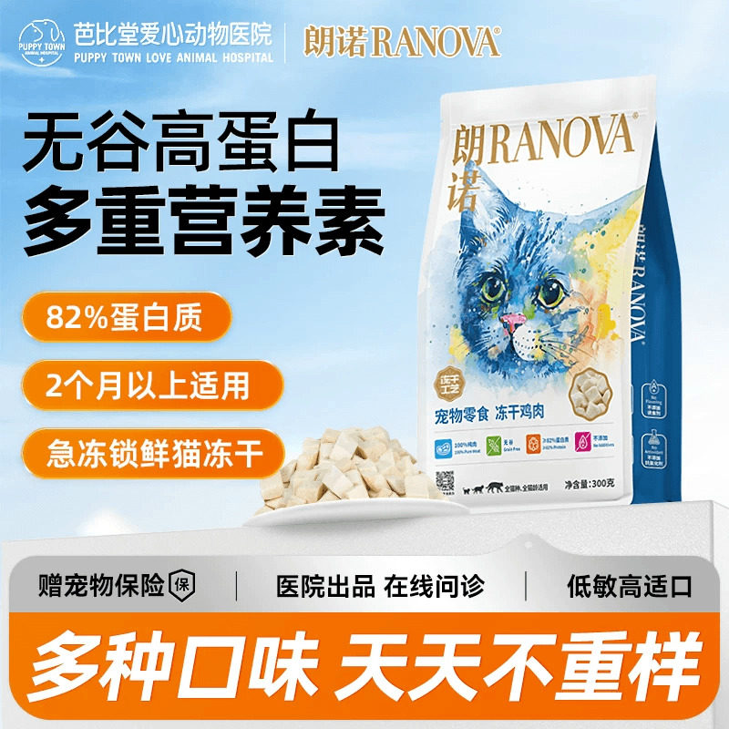 朗诺冻干猫零食生骨肉鸡胸肉鸭肉干成猫幼猫宠物食品冻干猫粮300g,宠物/宠物食品及用品,猫零食罐,淘宝优惠券,粉丝福利购,淘宝优惠卷