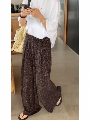 小众独特不规则彩色波点休闲裤子