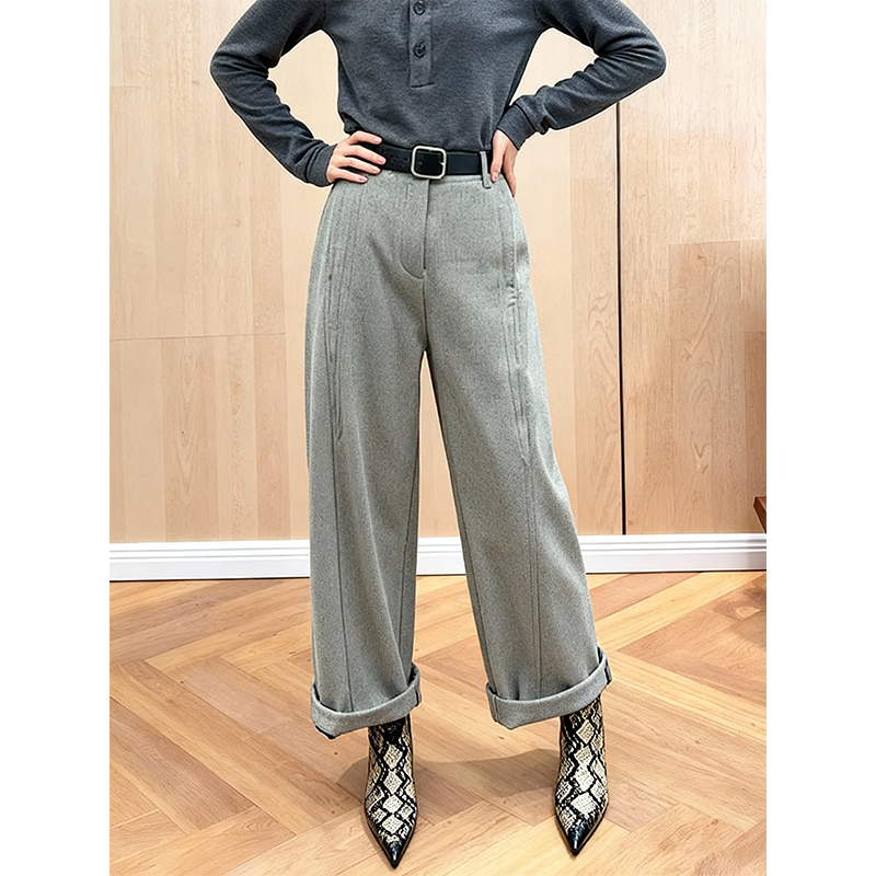 加绒加厚通勤高级休闲裤2025冬季