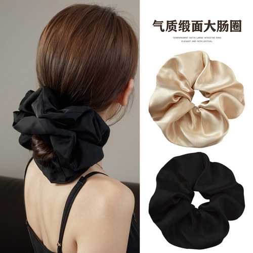 超大缎面低丸子头大肠发圈女头绳