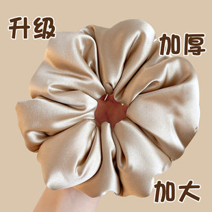 睡眠枕头大肠发圈女2024新款kitsch真丝缎面丸子头发绳不伤发皮筋