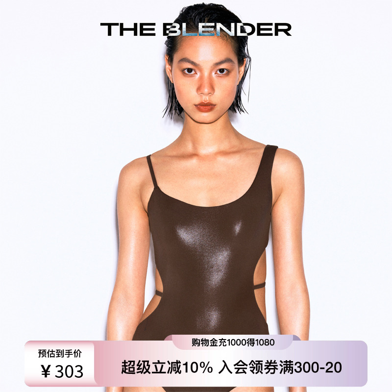 【新品】The Blender25夏季度假带胸垫露背不对称连体三
