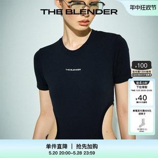 高弹镂空显瘦无缝针织连体衣打底轻薄透气纯色内搭 The Blender