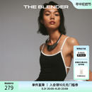 The Blender 新品 撞色连体海边度假辣妹美背吊带泳衣黑色泳装