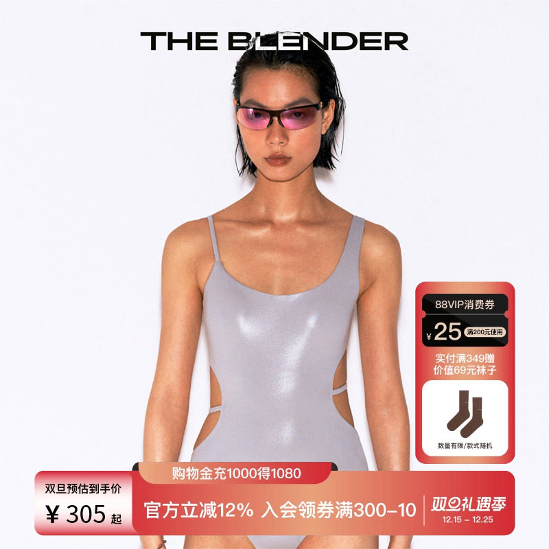 Theblender露背不对称连体泳衣