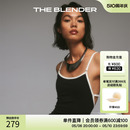 Blender The 新品 撞色连体露背海边辣妹连身泳衣女黑色泳装