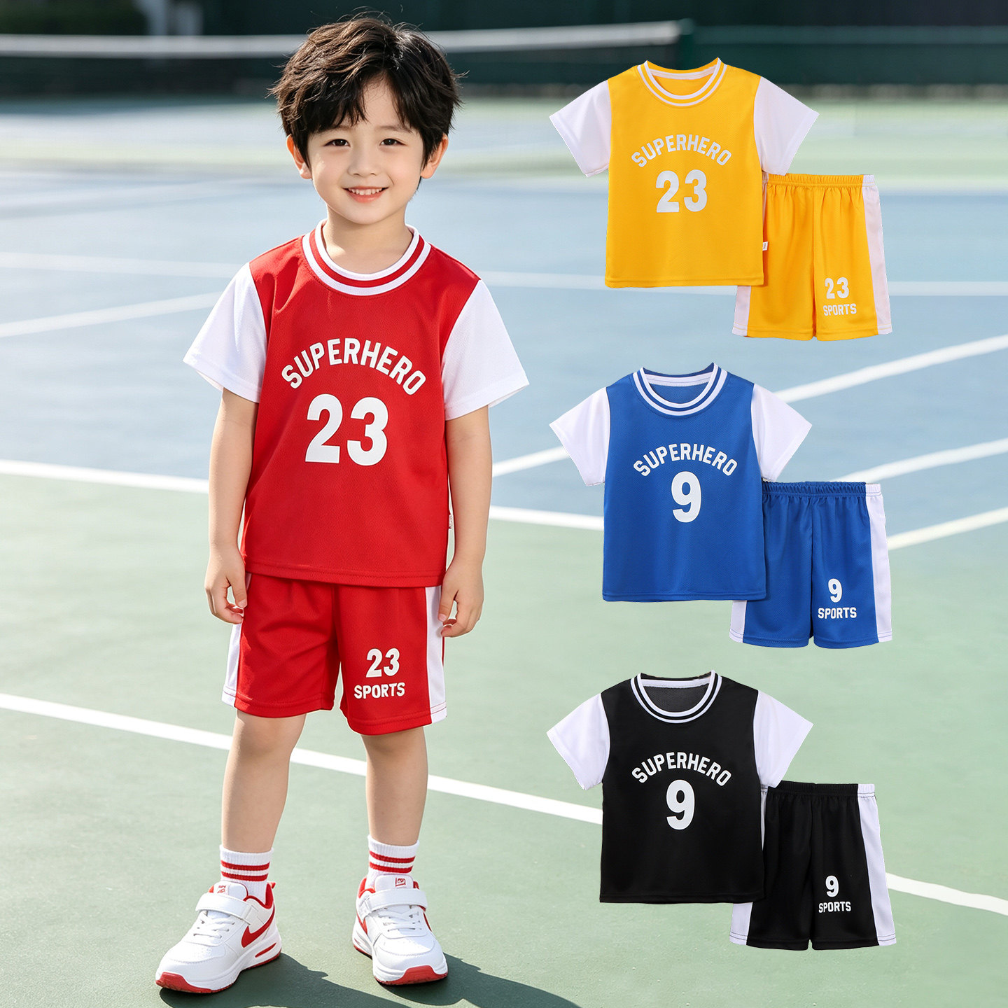 夏季儿童速干运动篮球服套装