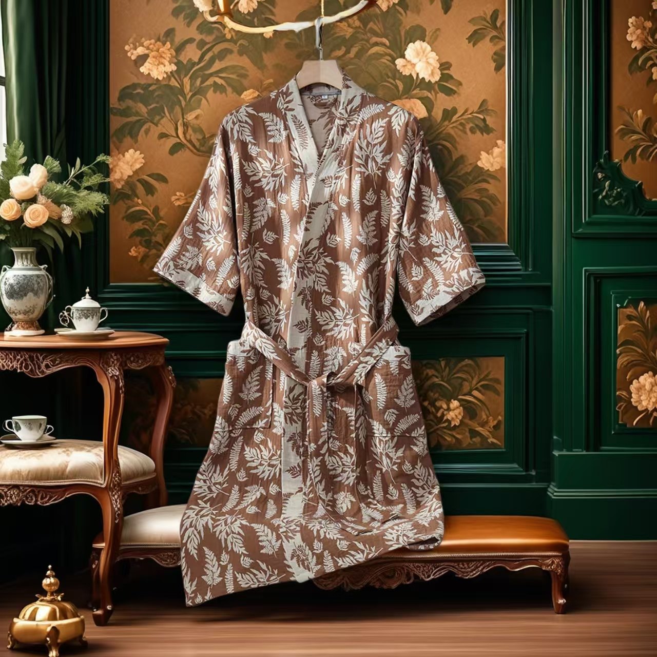 纯棉双层纱布浴袍男女士睡袍全棉a类睡衣家居服情侣吸水速干浴衣,女士内衣/男士内衣/家居服,睡衣/家居服套装,淘宝优惠券,粉丝福利购,淘宝优惠卷