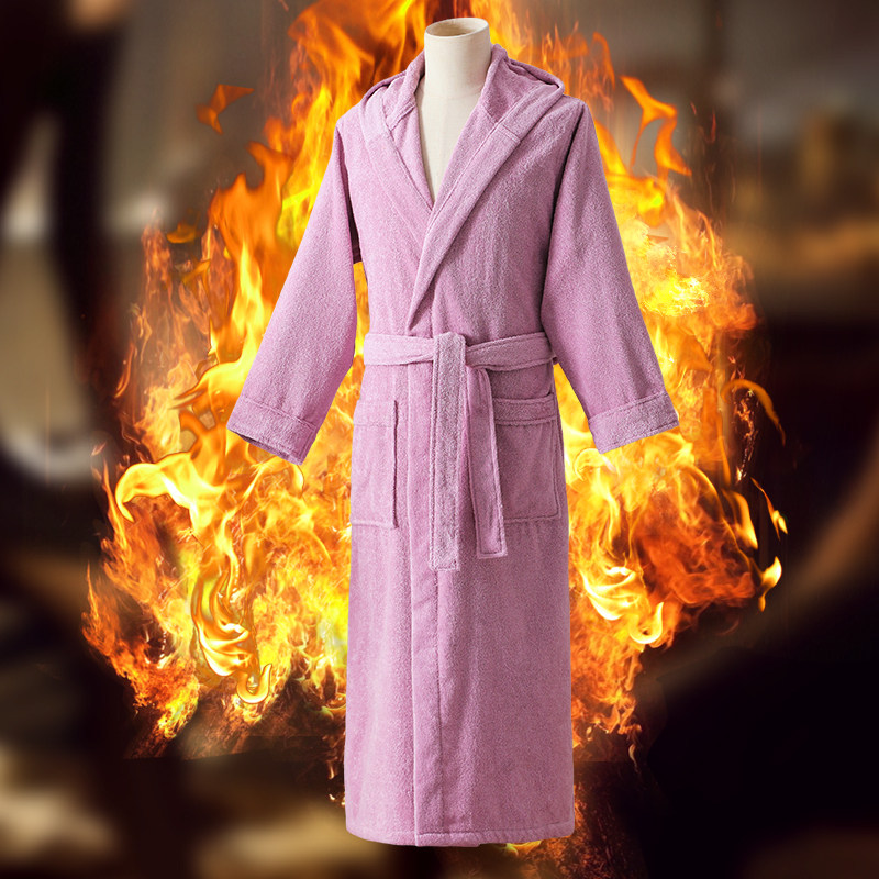 加长款浴袍女士秋冬季睡袍男士酒店情侣浴衣游泳带帽吸水速干晨袍