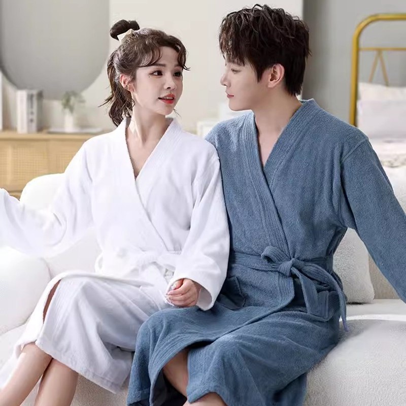 浴袍男女纯棉毛巾料春秋冬季成人情侣吸水速干酒店浴衣温泉美容院