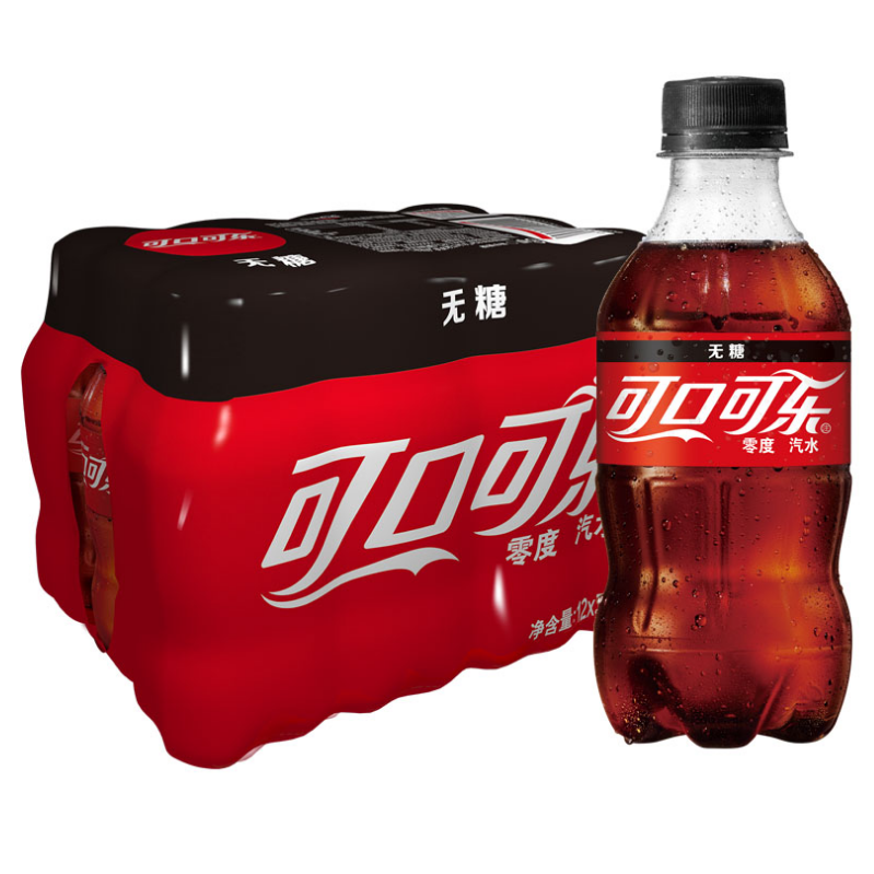 迷你可口可乐零度无糖可乐300ml*24瓶碳酸饮料汽水促销正品包邮