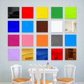 正方形色块自粘亚克力3d镜面墙贴客厅餐厅装 饰背景墙自拼美化遮丑