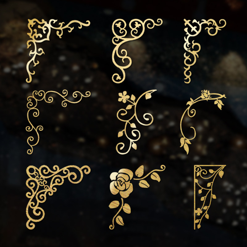 玻璃对角门窗欧式花藤墙贴边框