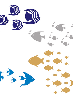 海洋鱼3d立体儿童房装饰遮洞墙贴