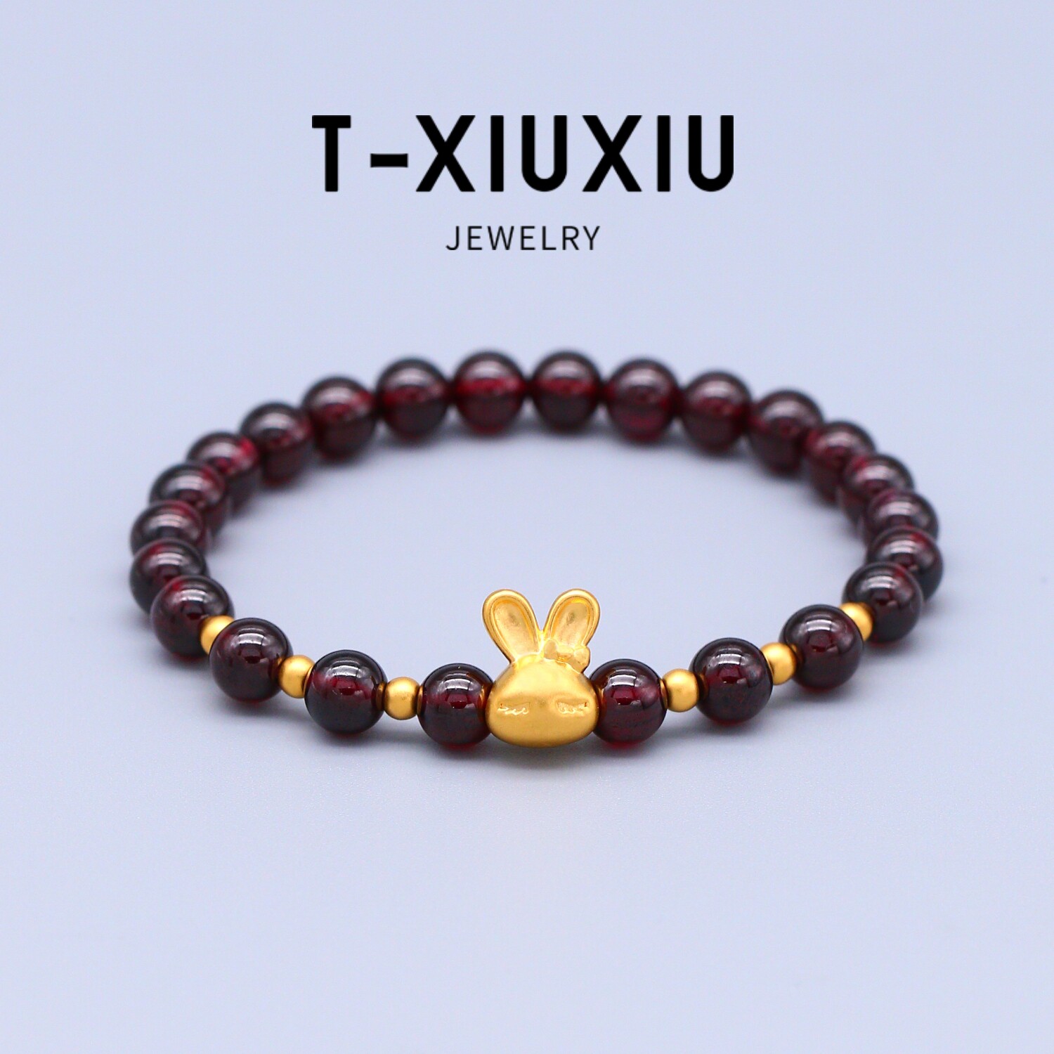 黄金足金999纯金小兔子手链