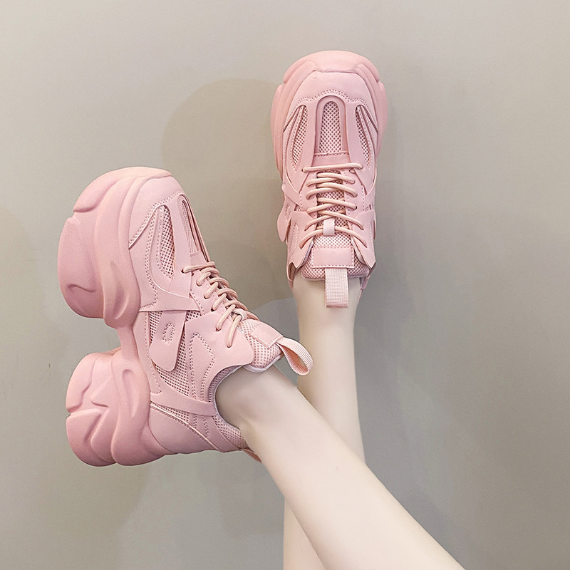 欧版厚底老爹鞋女2026春季新款透气增高鞋百搭小个松糕运动休闲鞋,女鞋,老爹鞋,淘宝优惠券,粉丝福利购,淘宝优惠卷