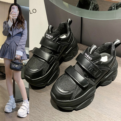 欧货厚底增高老爹鞋女