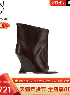 Naked Wolfe英国潮牌/Reptile坡跟性感鱼嘴露趾瘦瘦靴女鞋高跟潮