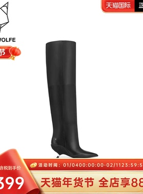 DAPHNE/Naked Wolfe2025高跟靴子长筒靴女细跟过膝靴尖头直筒女靴