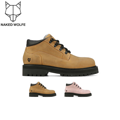 Naked Wolfe英国潮牌/BROAD厚底防滑皮革工装短靴子男休闲户外鞋