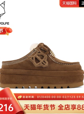 Naked Wolfe英国潮牌/BLIZZARD穆勒鞋女2025厚底袋鼠鞋软底半拖