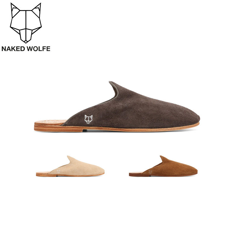 Naked Wolfe英国潮牌/Jet Mule勃肯鞋简约时尚男鞋牛皮包头拖鞋