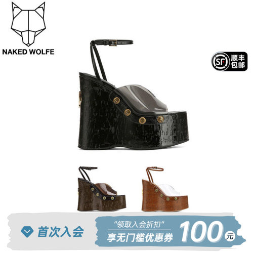 Naked Wolfe英国潮牌/TIGER厚底坡跟女鞋2026春季新款网红名媛款
