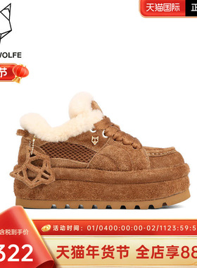 Naked Wolfe英国潮牌/beau雪地靴女2025秋冬新款厚底保暖加绒鞋