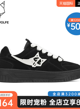 Naked Wolfe英国潮牌/HIT男士黑色百搭松糕底2025新款秋夏鞋子潮