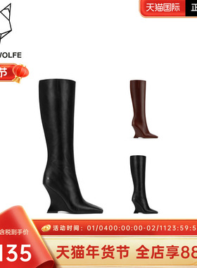 Naked Wolfe英国潮牌/adriana尖头女靴2025新款高跟显瘦时装靴潮