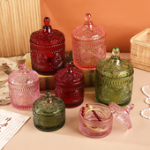 Glass City北欧轻奢无铅玻璃储物罐家居装 饰罐棉签罐首饰盒糖果罐