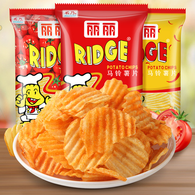 丽丽薯片烤肉大波浪小吃休闲零食