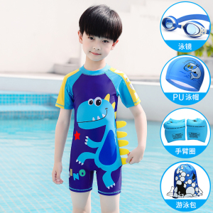 儿童泳衣男童宝宝中大童训练游泳衣2022新款夏连体小孩游泳装套装