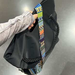 贵宝的包高级感黑色托特包大容量单肩斜挎包高颜值运动电脑包