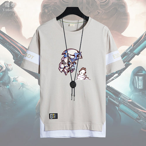 星际战甲warframe 夏季游戏周边男青少年纯棉短袖T恤休闲衣服
